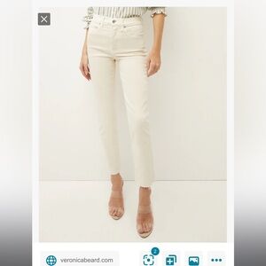 Veronica Beard Ryleigh slim straight jeans, off white. Size 27. N Wout Tags.